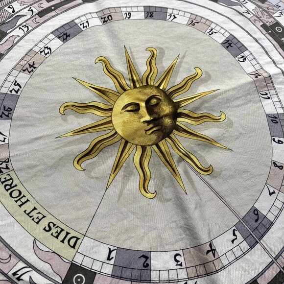 HERMES Dies Et Hore Square Silk Scarf Astrology Gray Multicolor Carre 90 - Picture 5 of 11
